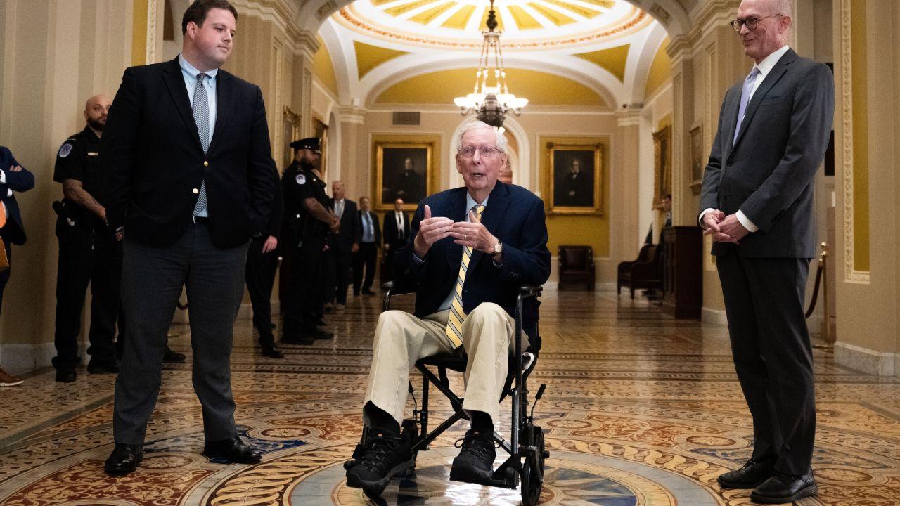 McConnell addressed reporters and made clear he planned to return to work.