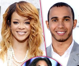 //rihanna partying lewis hamilton tall