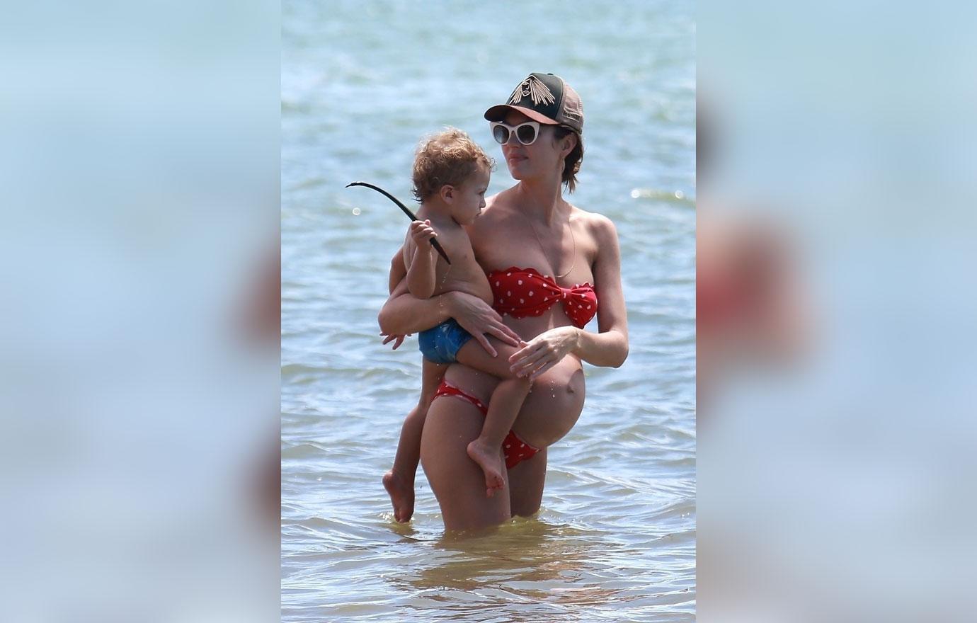 Candice Swanepoel Baby Bump Bikini