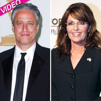 //jon stewart lambasts sarah palin today