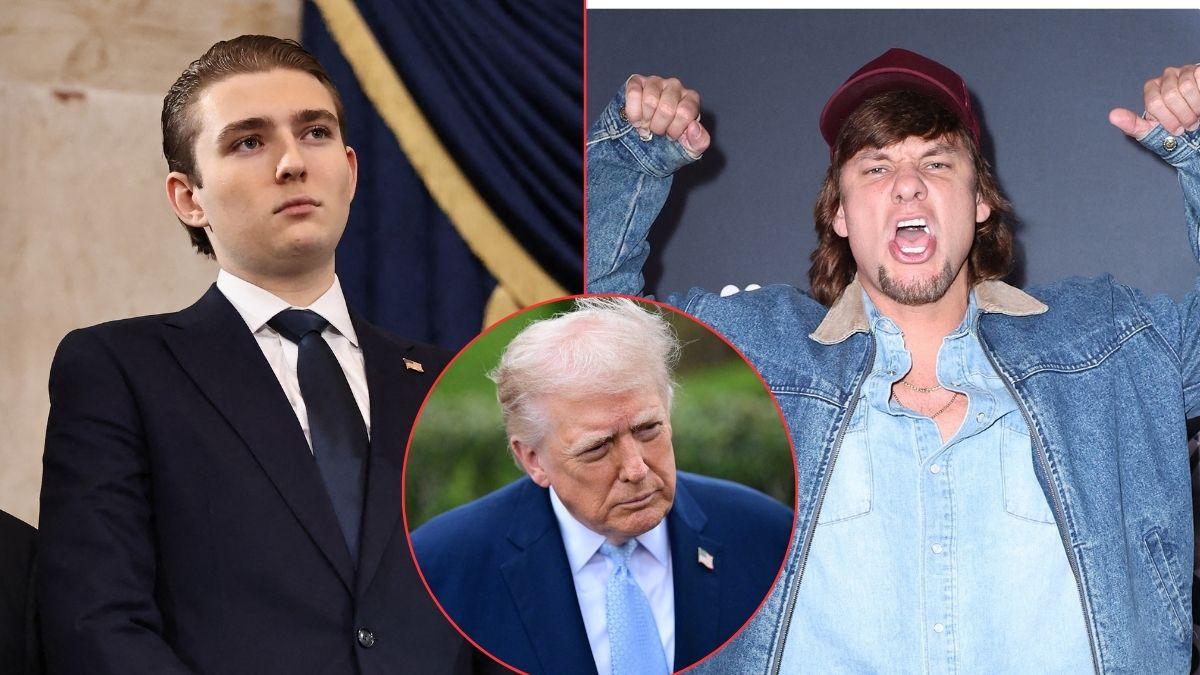 Photo of Photo of Donald Trump, Barron Trump, Theo Von