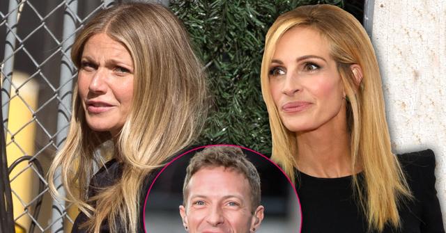 //gwyneth paltrow ditched by julia roberts attends chris martin dakota johnson party pp