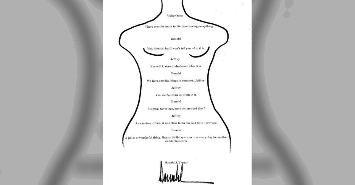 Photo of alleged birthday note from Trump to Epstein