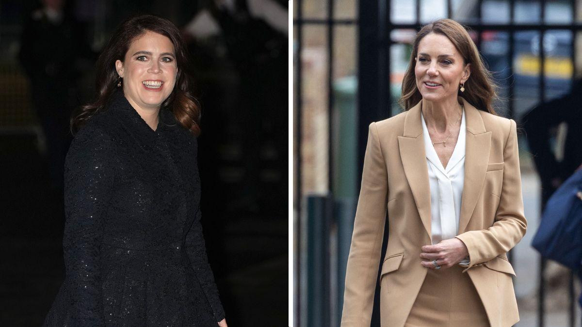 Split photos of Princess Eugenie and Princess Catherine