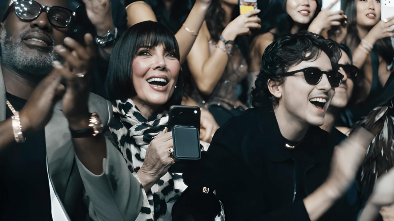 Kris Jenner, Corey Gamble, and Timothee Chalamet
