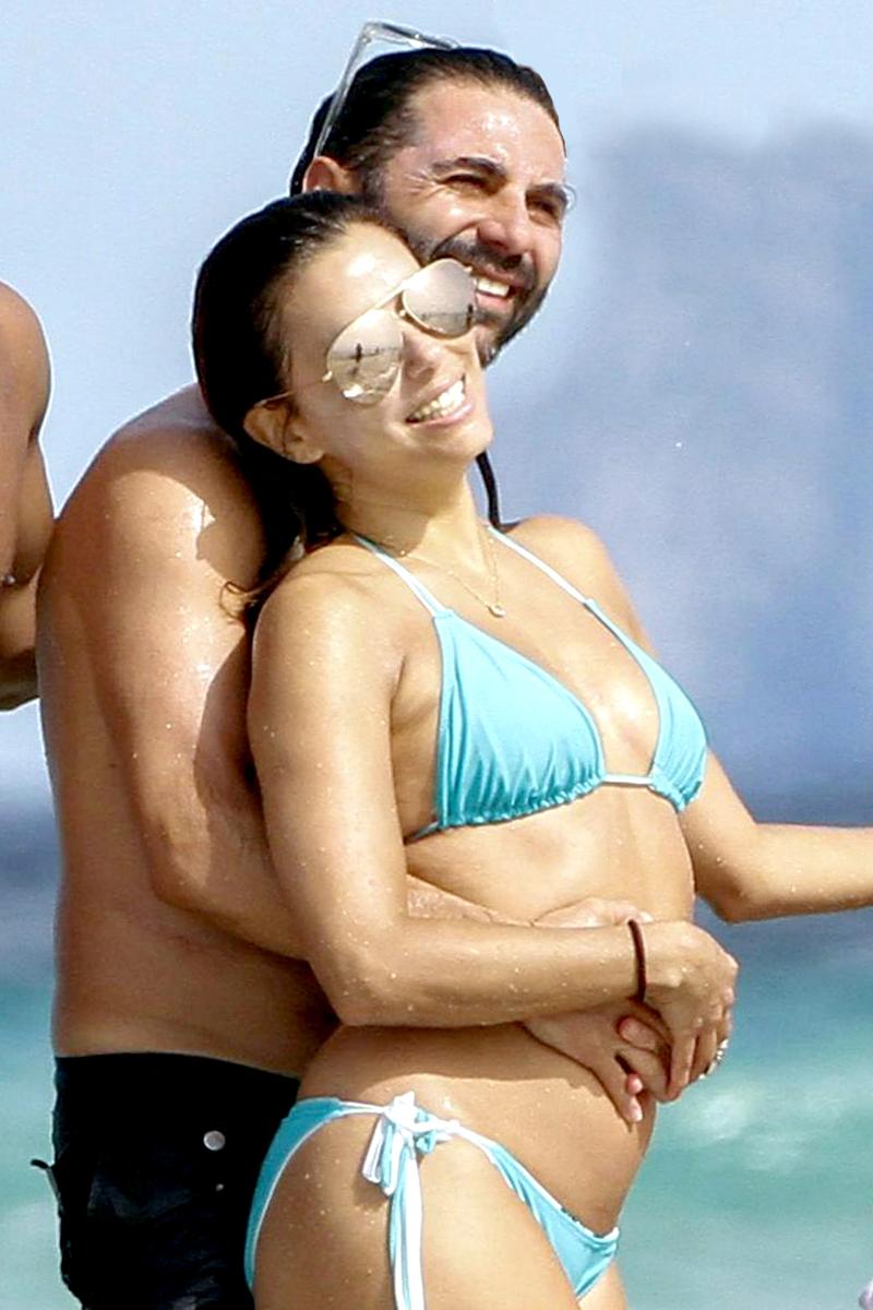 eva longoria bikini baby bump photos