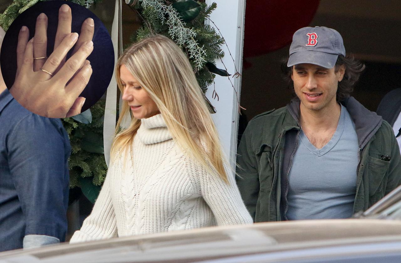 //gwyneth paltrow and brad falchuk reveal gold wedding bands pp