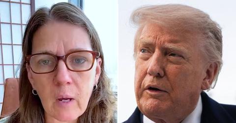 A photo of Mary Trump alongside a photo of Donald Trump