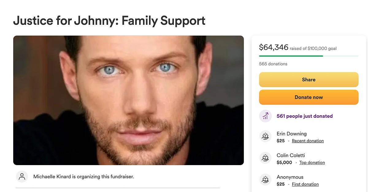 johnny wactor gofundme raises k days after his tragic death