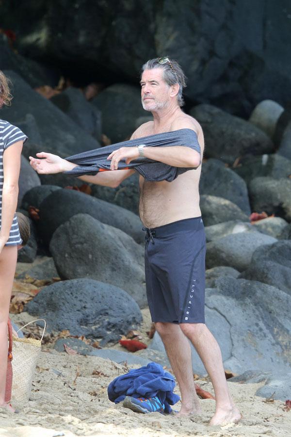 pierce brosnan keely shaye smith shirtless hawaii