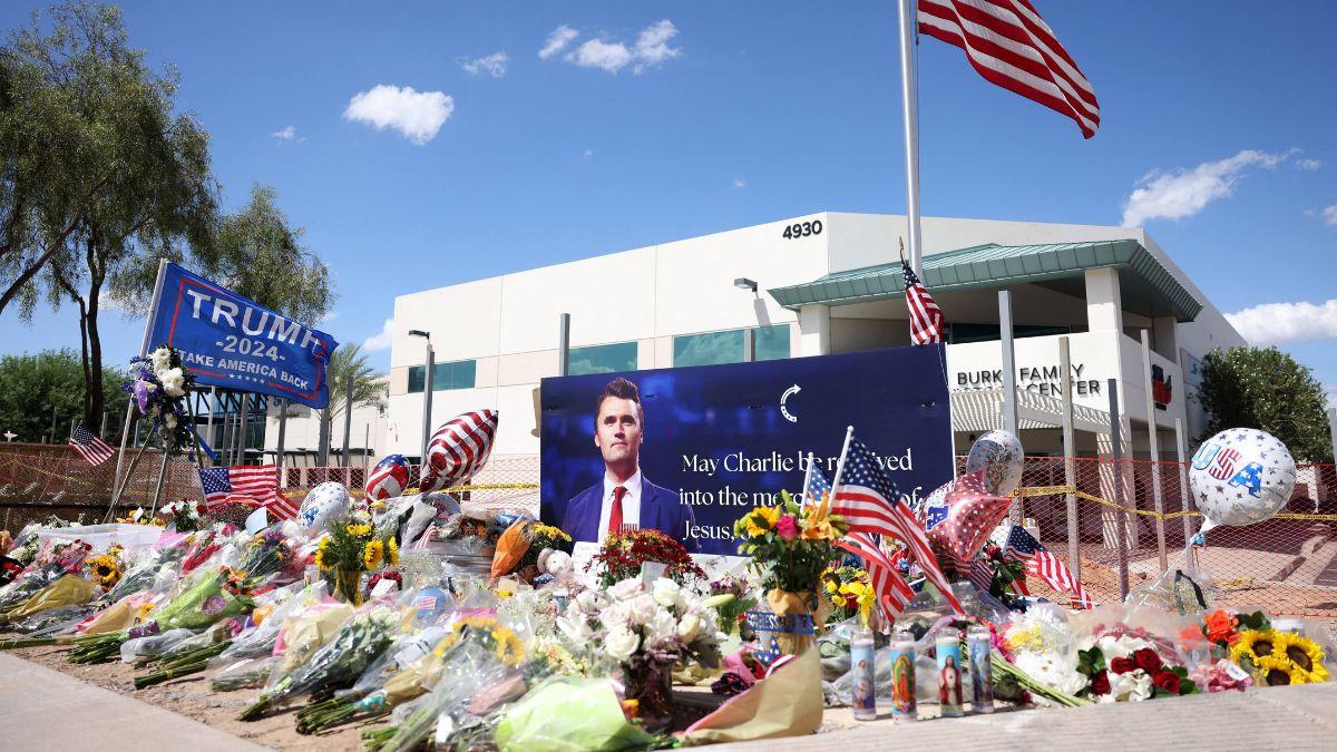 A photo of a Charlie Kirk memorial