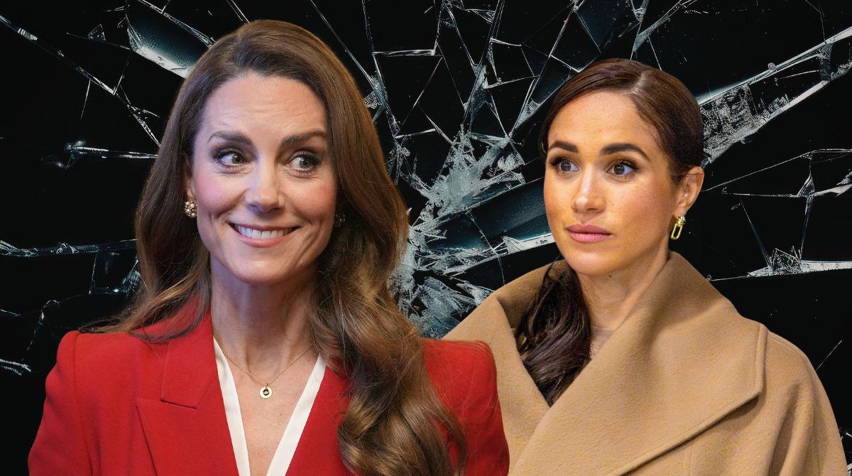 Kate Middleton and Meghan Markle in a moment of tension