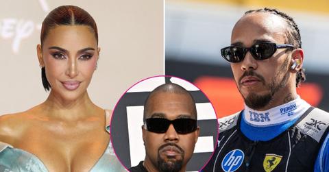 picture of Kim Kardashian, Lewis Hamilton, Kanye West