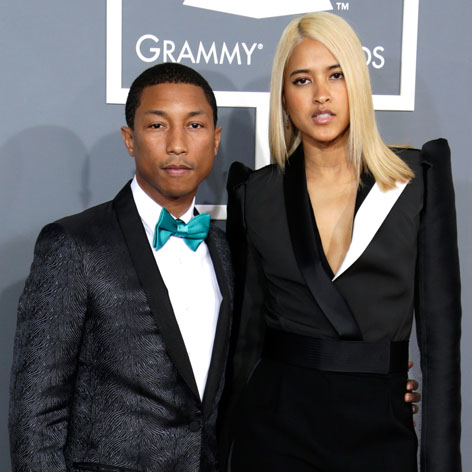 Pharrell Williams and Helen Lasichanh at the 2023 Grammys