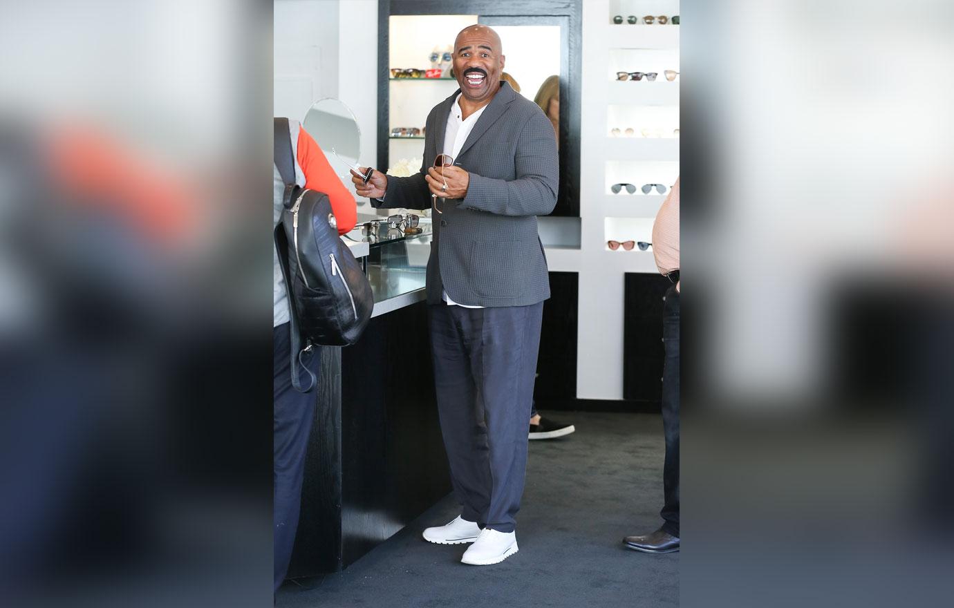 Steve Harvey Has Lunch With Kris Jenner Beau Corey Gamble