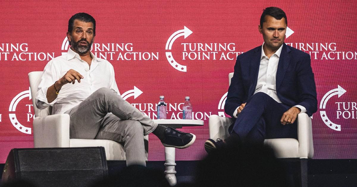 Photo of Donald Trump Jr and Charlie Kirk.