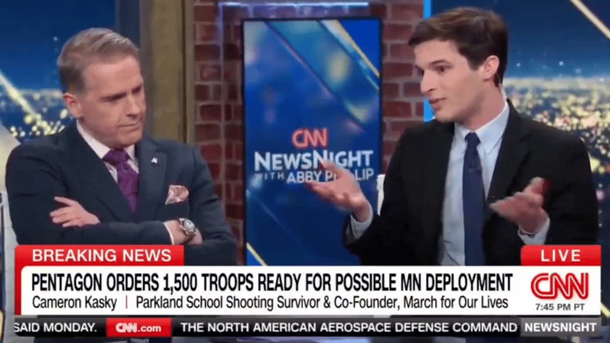 Photo of Scott Jennings and Cameron Kasky