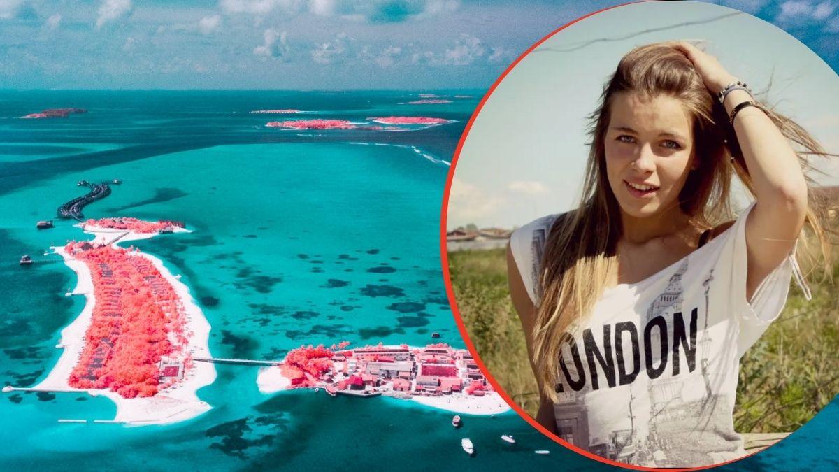 split image of Maldives and diver Muriel Oddenino