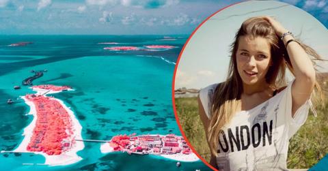 split image of Maldives and diver Muriel Oddenino