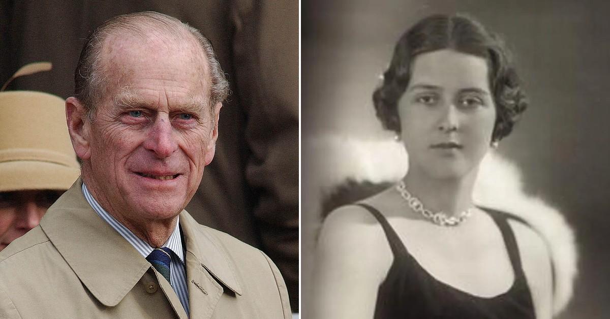 Split photo of Prince Philip, Princess Cecilie.