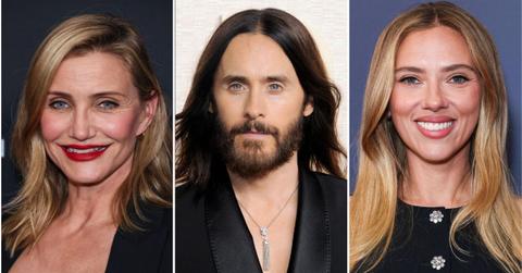 A photo of Cameron Diaz alongside a photo of Jared Leto alongside a photo of Scarlett Johansson