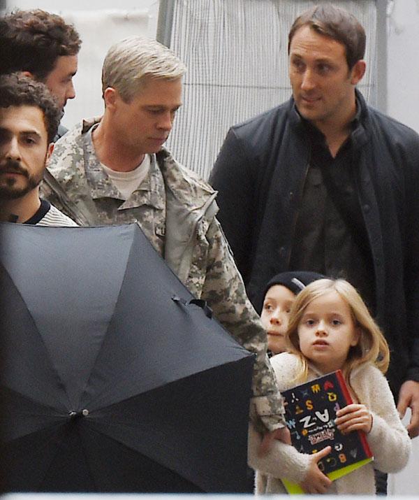 Brad Pitt Grey Hair Photos Set War Machine Movie