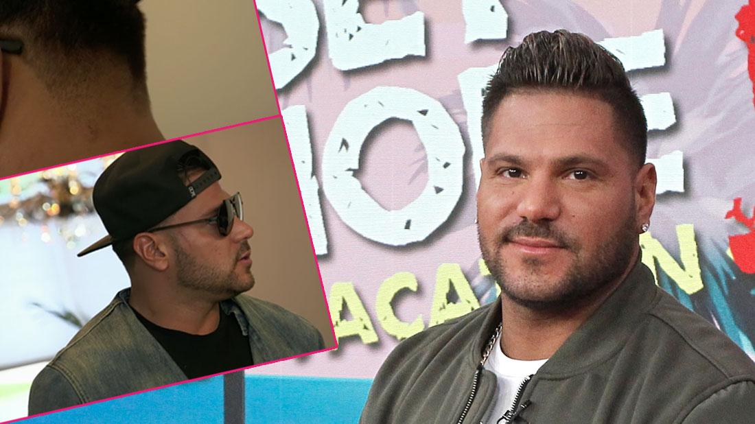 Ronnie Magro Ortiz attends a GMA cast interview. Inset left, clips from Jersey Shore.