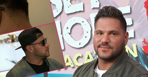 Ronnie Magro Ortiz attends a GMA cast interview. Inset left, clips from Jersey Shore.