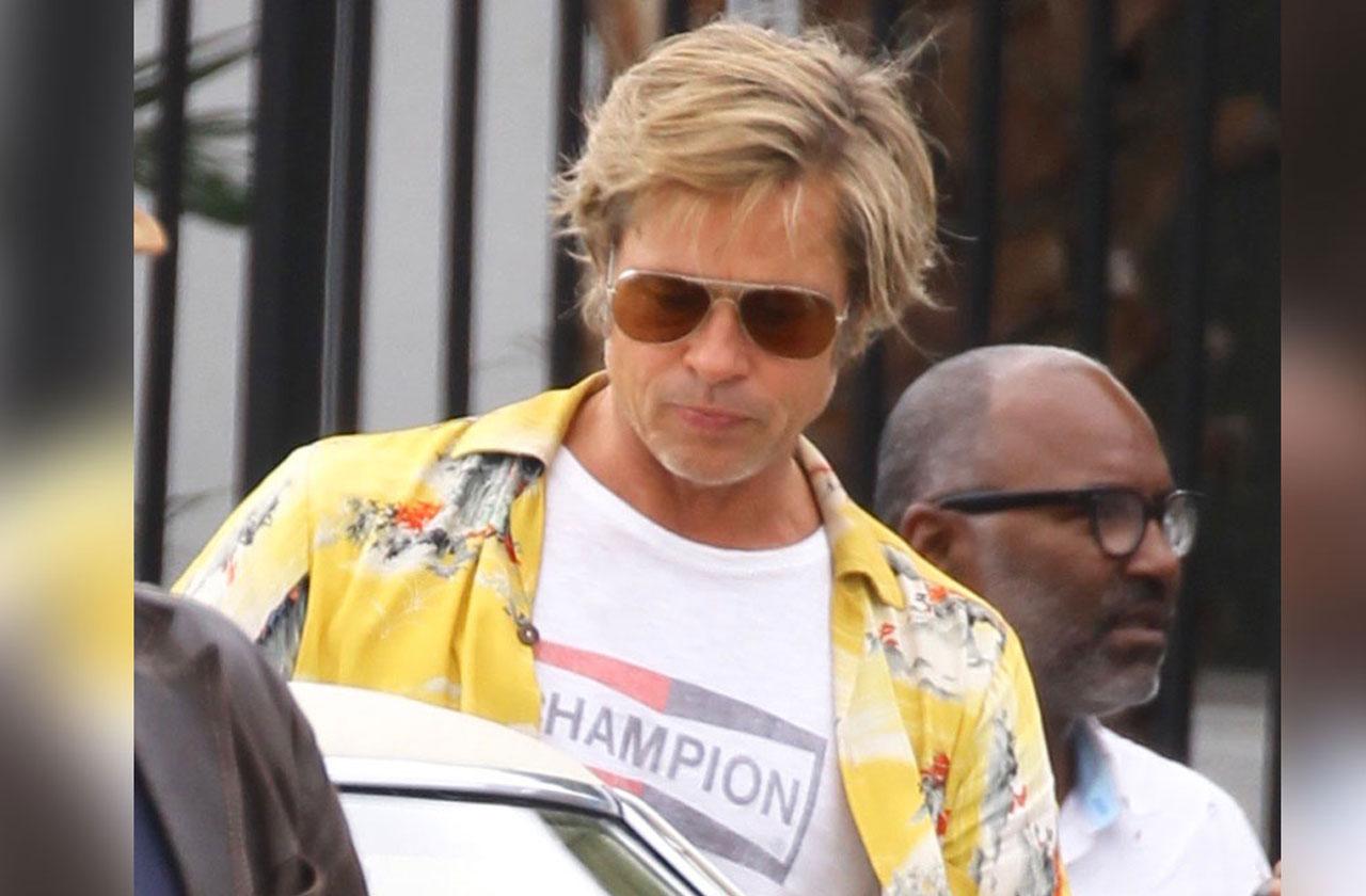 //brad pitt shoots scenes for new movie photos pp