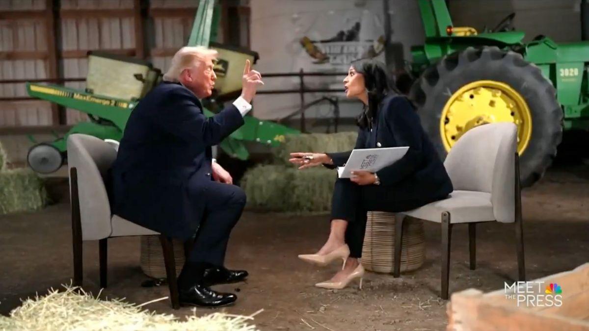 image of The president lashed out at the media when pressed on his 2020 election claims.