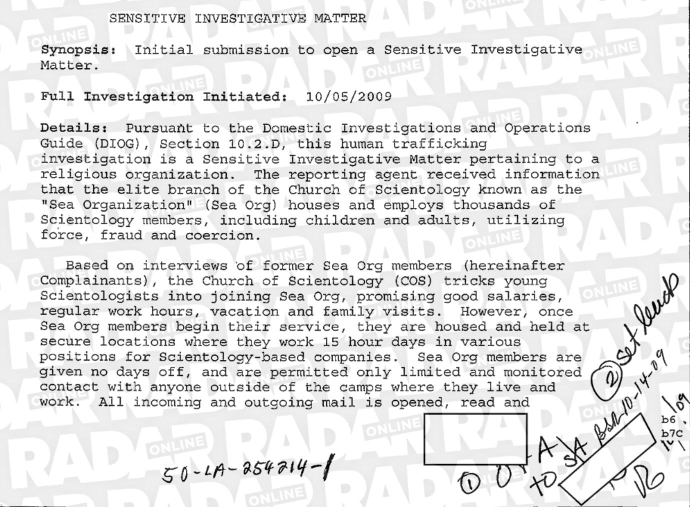 Scientology FBI Files Abuse Allegations