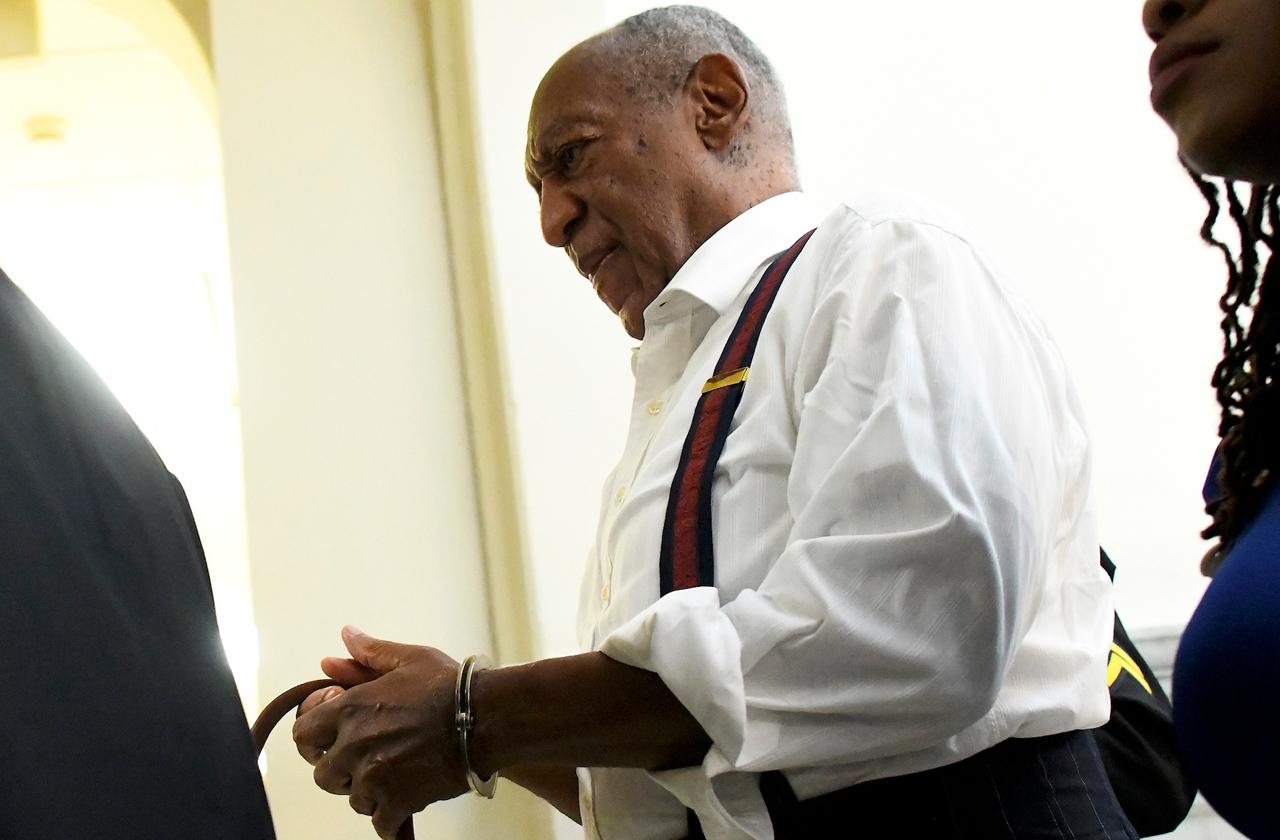 bill cosby handcuffed first photos no bail prison sentence