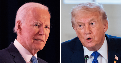 Split photo of Joe BIden, Donald Trump