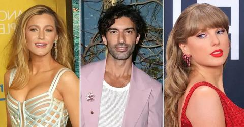 Split photos of Justin Baldoni, Taylor Swift and Blake Lively