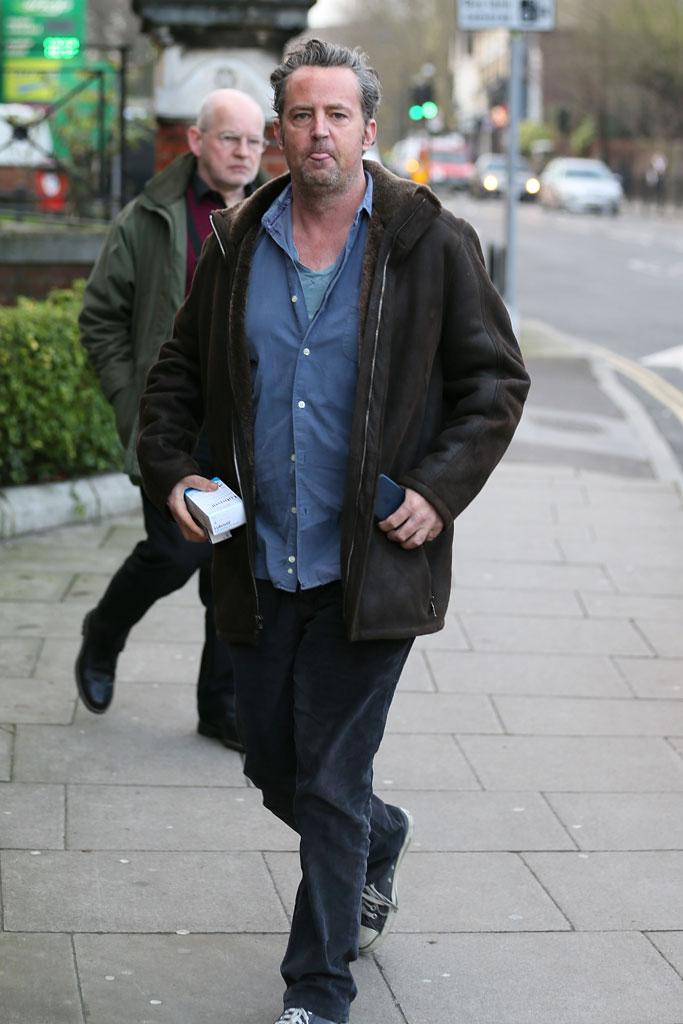 Matthew Perry Disheveled Bad Hair Day London