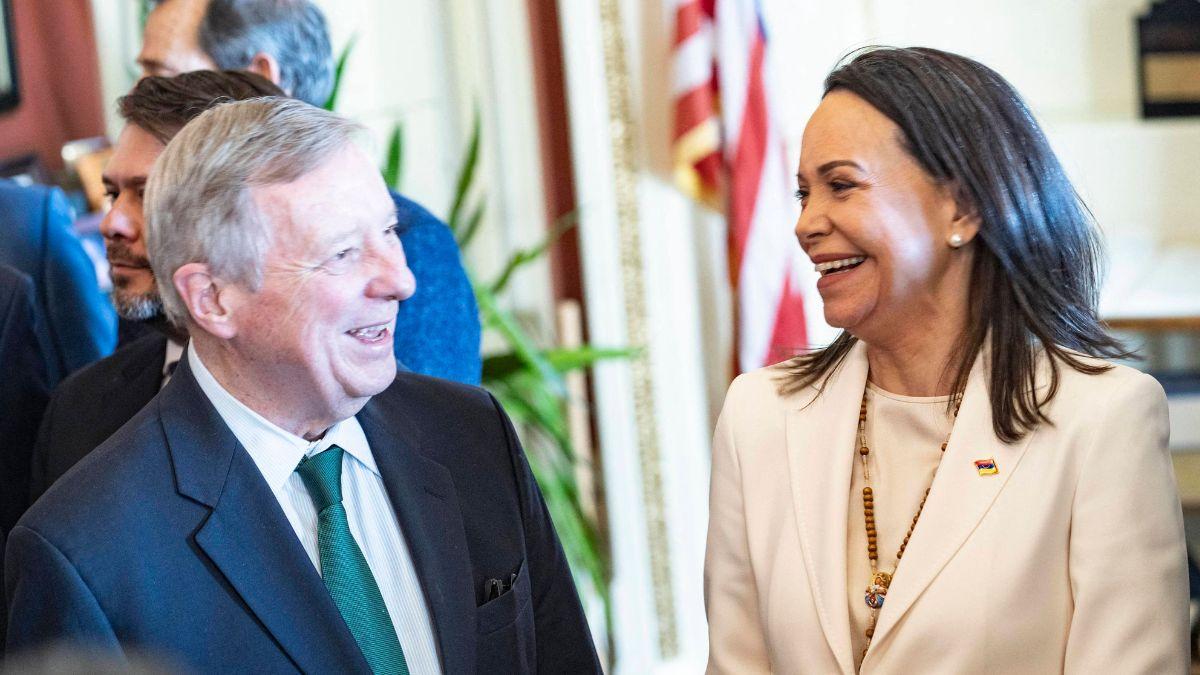 picture of Dick Cheney and Maria Corina Machado