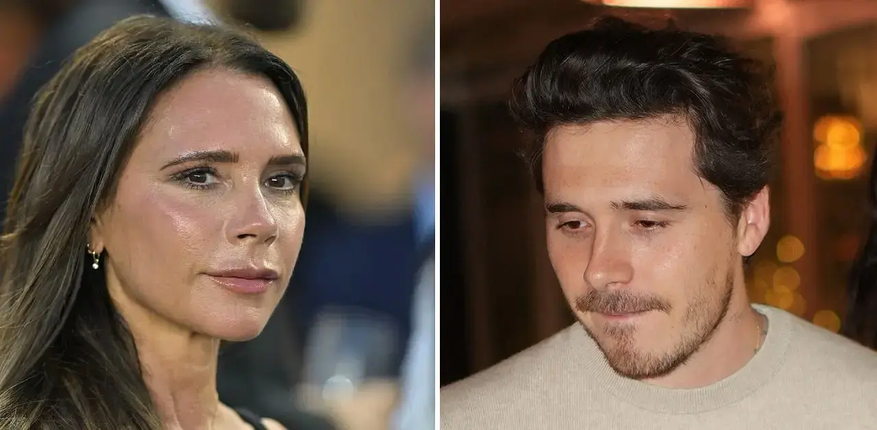 Split photos of Victoria and Brooklyn Beckham