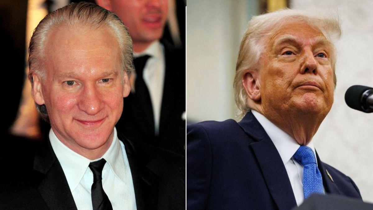 split image of Bill Maher and Donald Trump