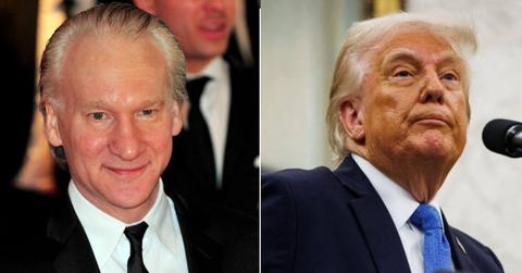 split image of Bill Maher and Donald Trump