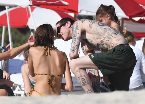 Kaia Gerber Shows PDA With Pete Davidson In Yellow Bikini In Miami
