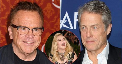 Composite photo of Tom Arnold, Madonna, Hugh Grant