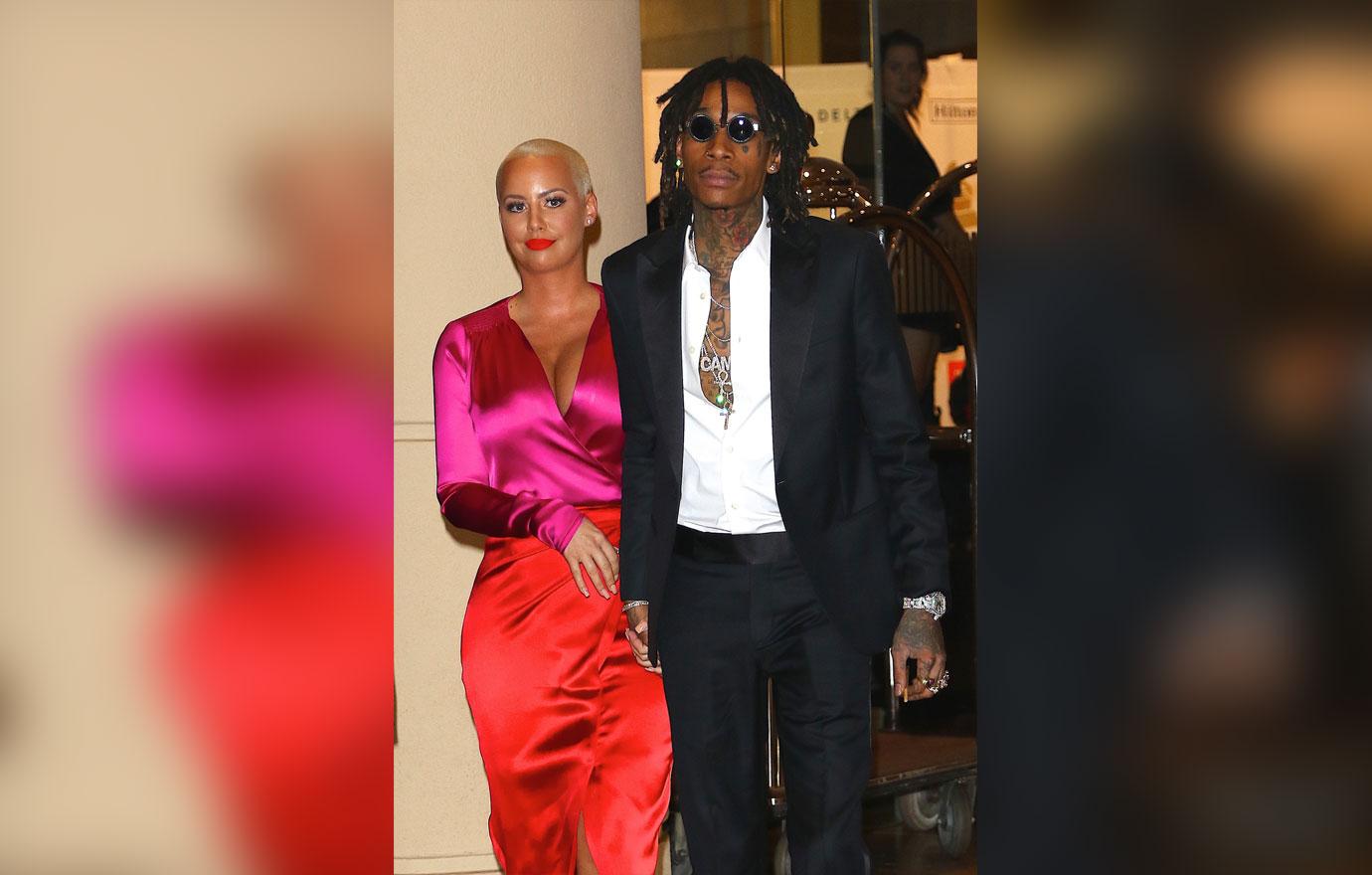 Amber Rose Wiz Khalifa Back Together Grammys Kissing Red Carpet Pics