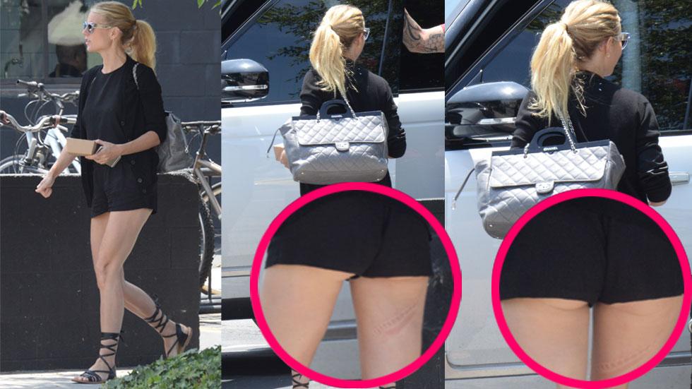 Wardrobe Malfunction Gwyneth Paltrows Butt Hangs Out Of Her Short