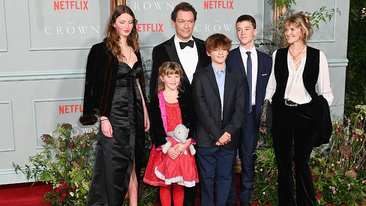 Photo of Dominic West with family.