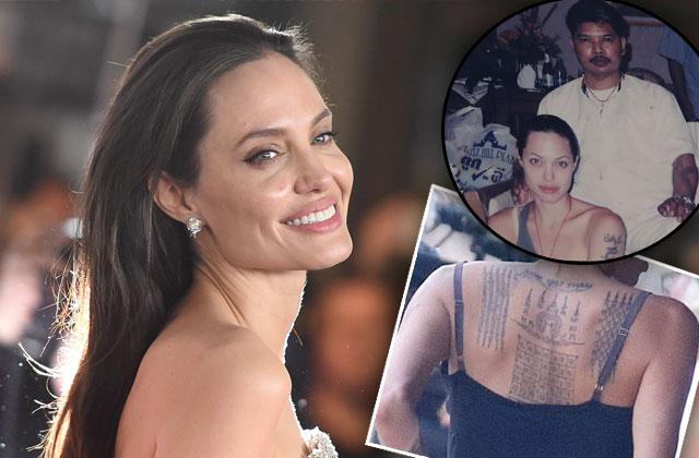 //angelina jolie back tattoos brad pitt divorce