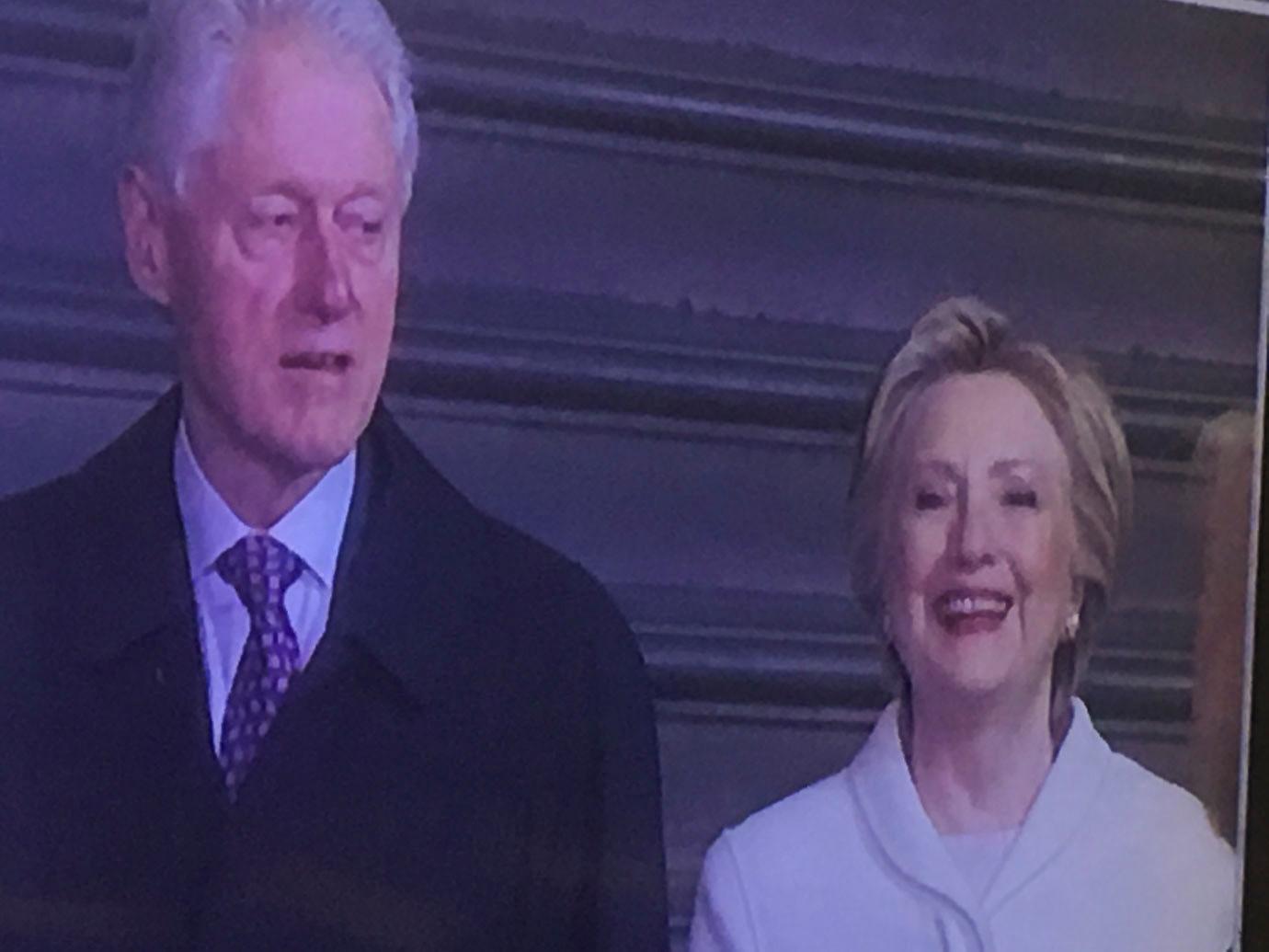 //donald trump inauguration hillary clinton body language