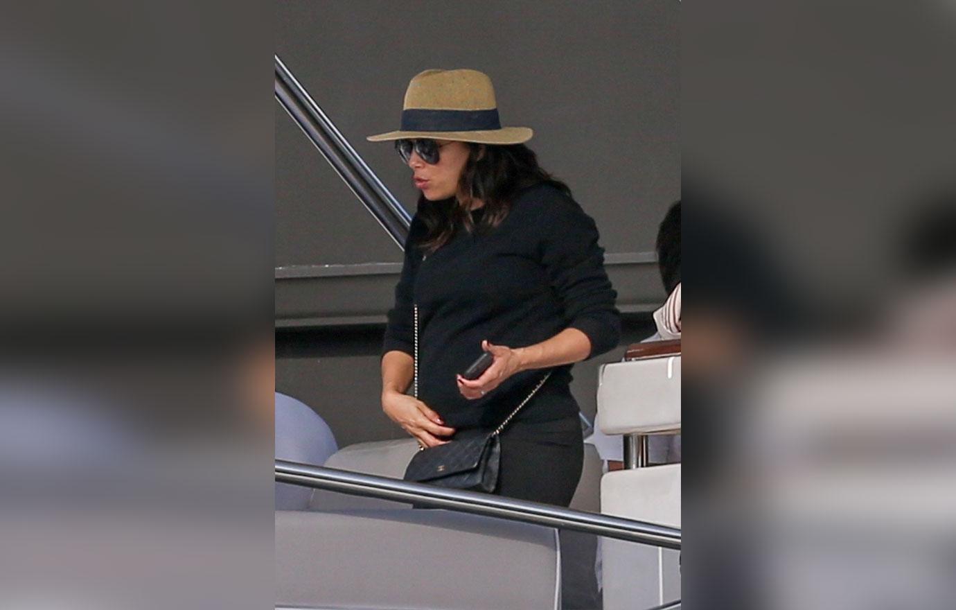 Pregnant Eva Longoria Kisses Husband Jose Baston