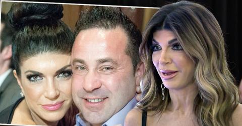 Inset of Teresa Giudice and Joe Giudice Happy, Teresa Giudice Surprised