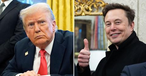 Split photo of Donald Trump, Elon Musk