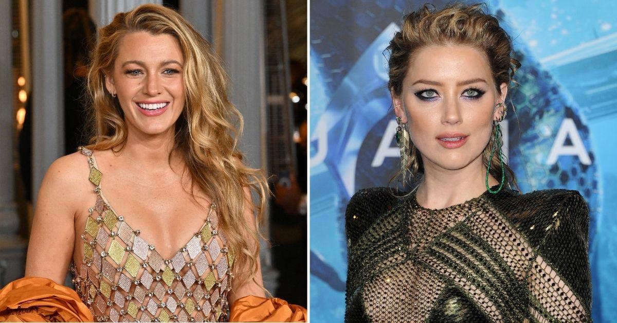 Split photo of Blake Lively, Amber Heard